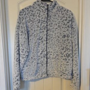 Olive & Oak Light Gray Leopard Teddy Jacket